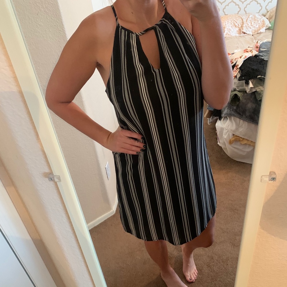 Black Vertical Striped Dress